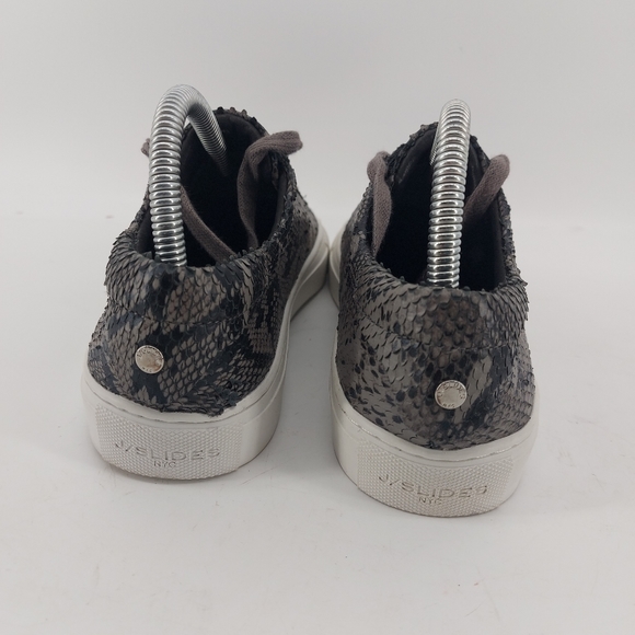J/SLIDES Snakeskin-Print Leather Sneakers Size 7 - Picture 3 of 8